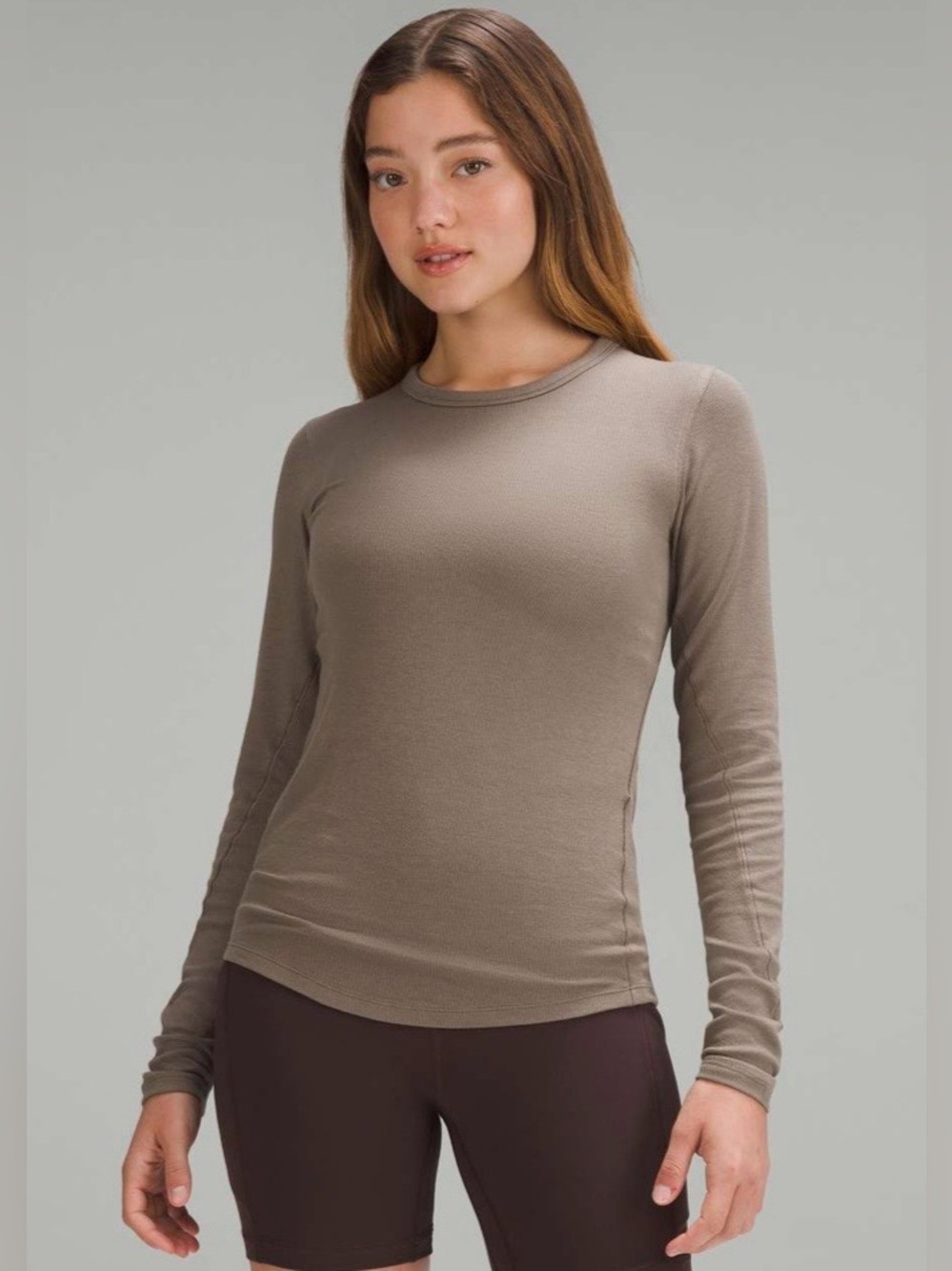 Lululemon Hold Tight Long-Sleeve Shirt in Nomad | Size 6 based on measurements